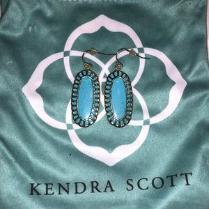 KENDRA SCOTT turquoise and gold earrings